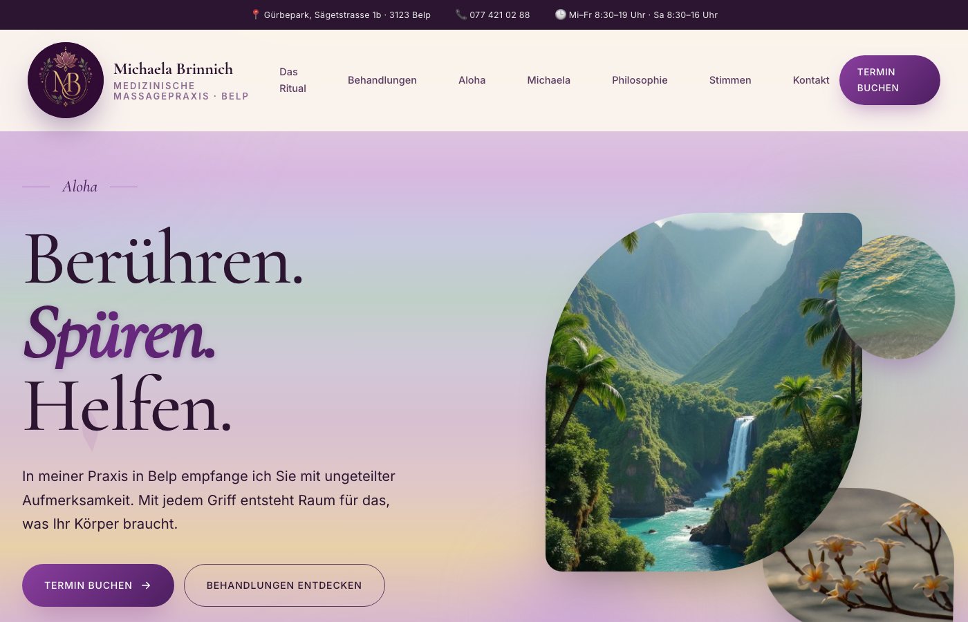 Website der MB Med. Massagepraxis